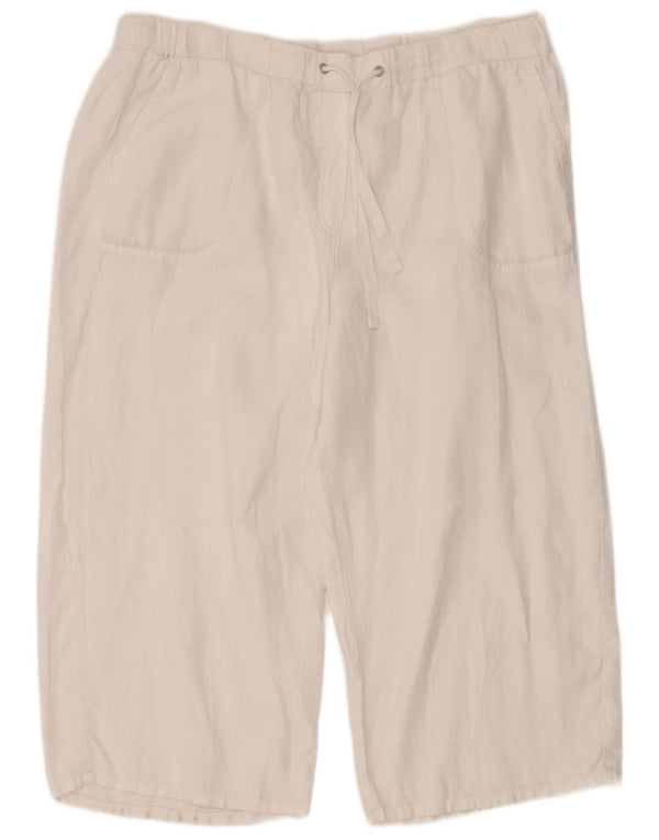 Marks & Spencer Damen-Caprihose mit hoher Taille, UK 16, Größe L W36 L21, Weiß