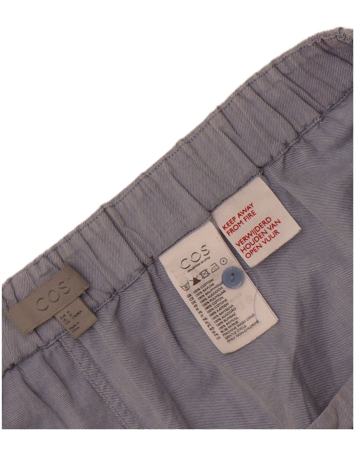 COS Womens Straight Casual Trousers Medium W30 L29 Blue Cotton