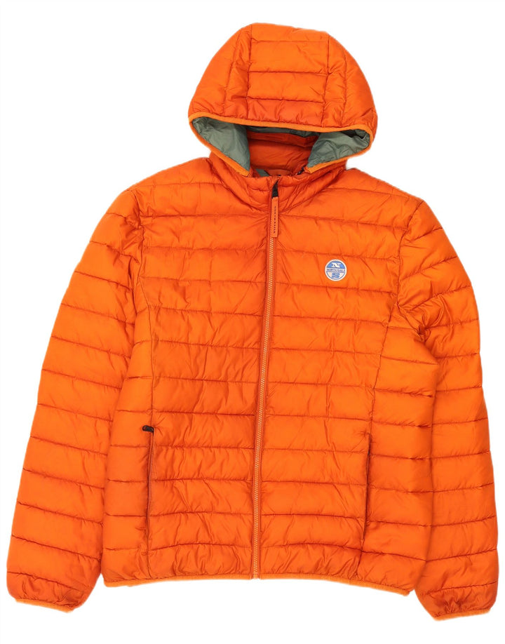 North Sails Chaqueta acolchada con capucha para hombre UK 40 Large Naranja Poliéster