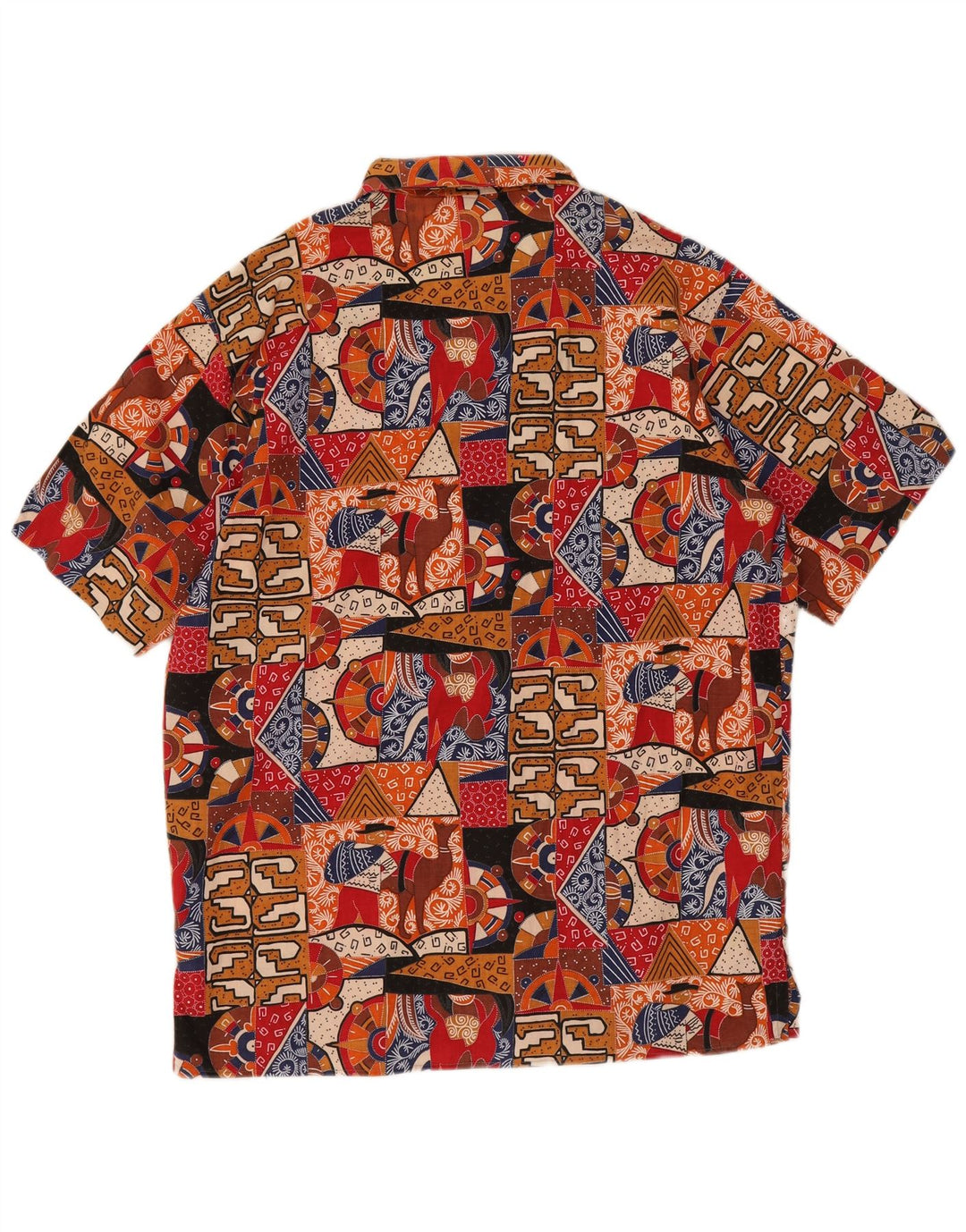 Ouragan Mens Abstract Pattern Short Sleeve Shirt IT 50 Medium Multicoloured