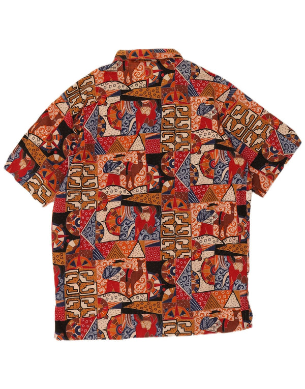 Ouragan Mens Abstract Pattern Short Sleeve Shirt IT 50 Medium Multicoloured