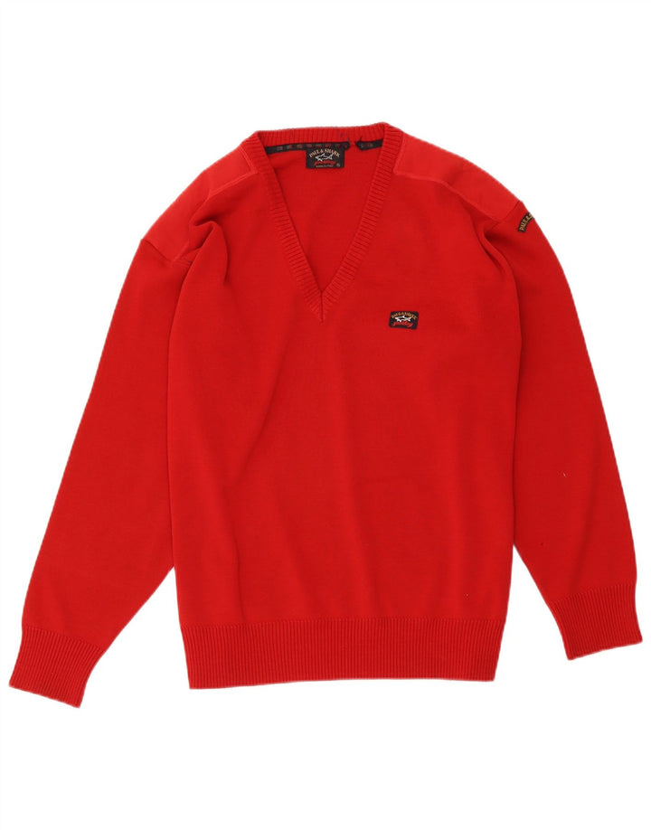 Paul & Shark Herre V-hals sweater XL rød uld