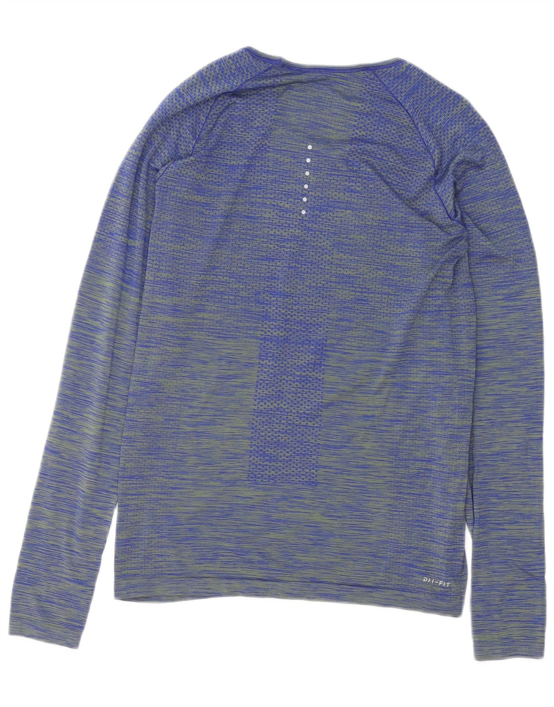 Nike Dame Dri Fit Top Langærmet UK 12 Mellem blå stribet