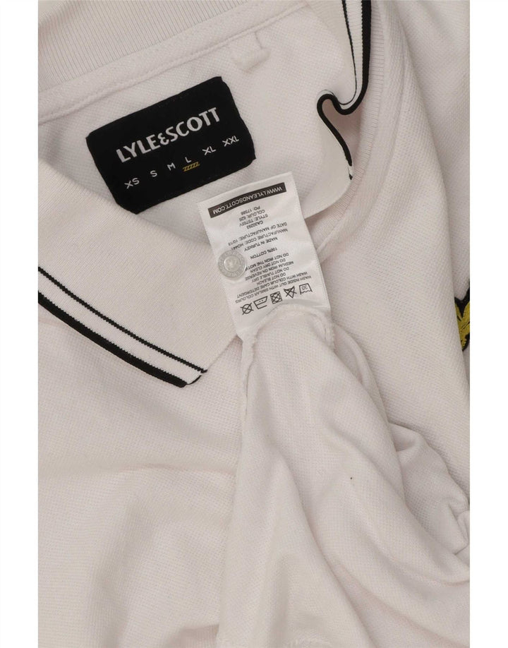 Polo da uomo Lyle & Scott grande in cotone bianco