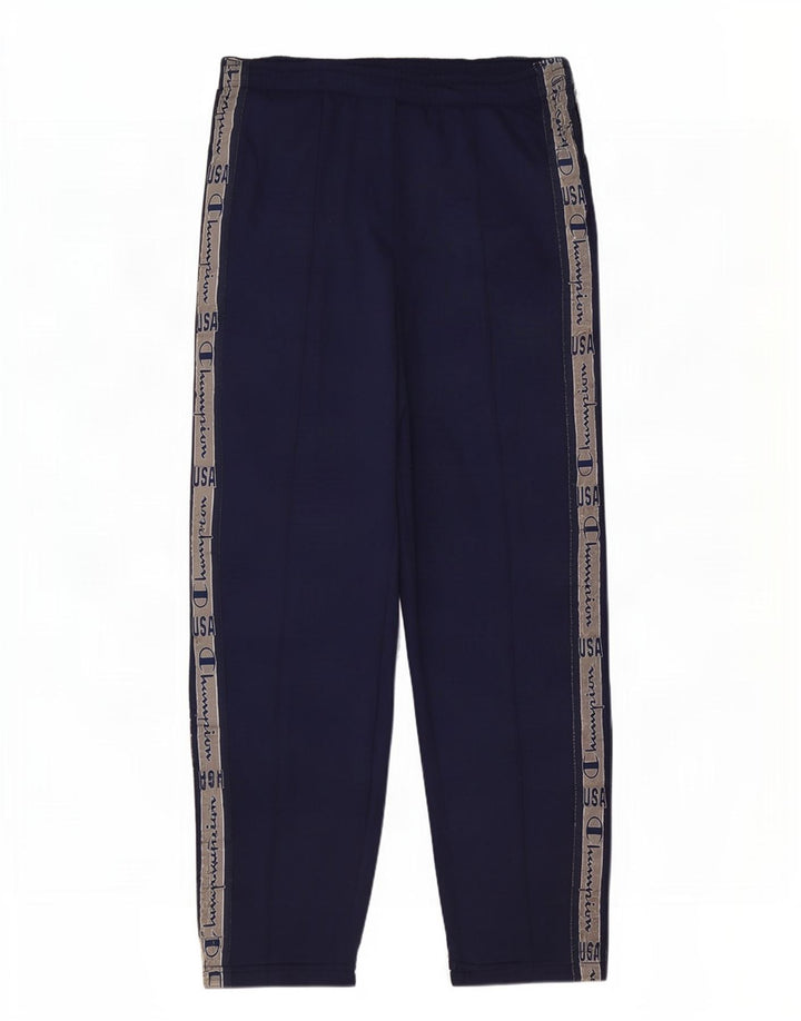 Champion Mens Graphic Tracksuit Trousers Large Navy Blue Colourblock