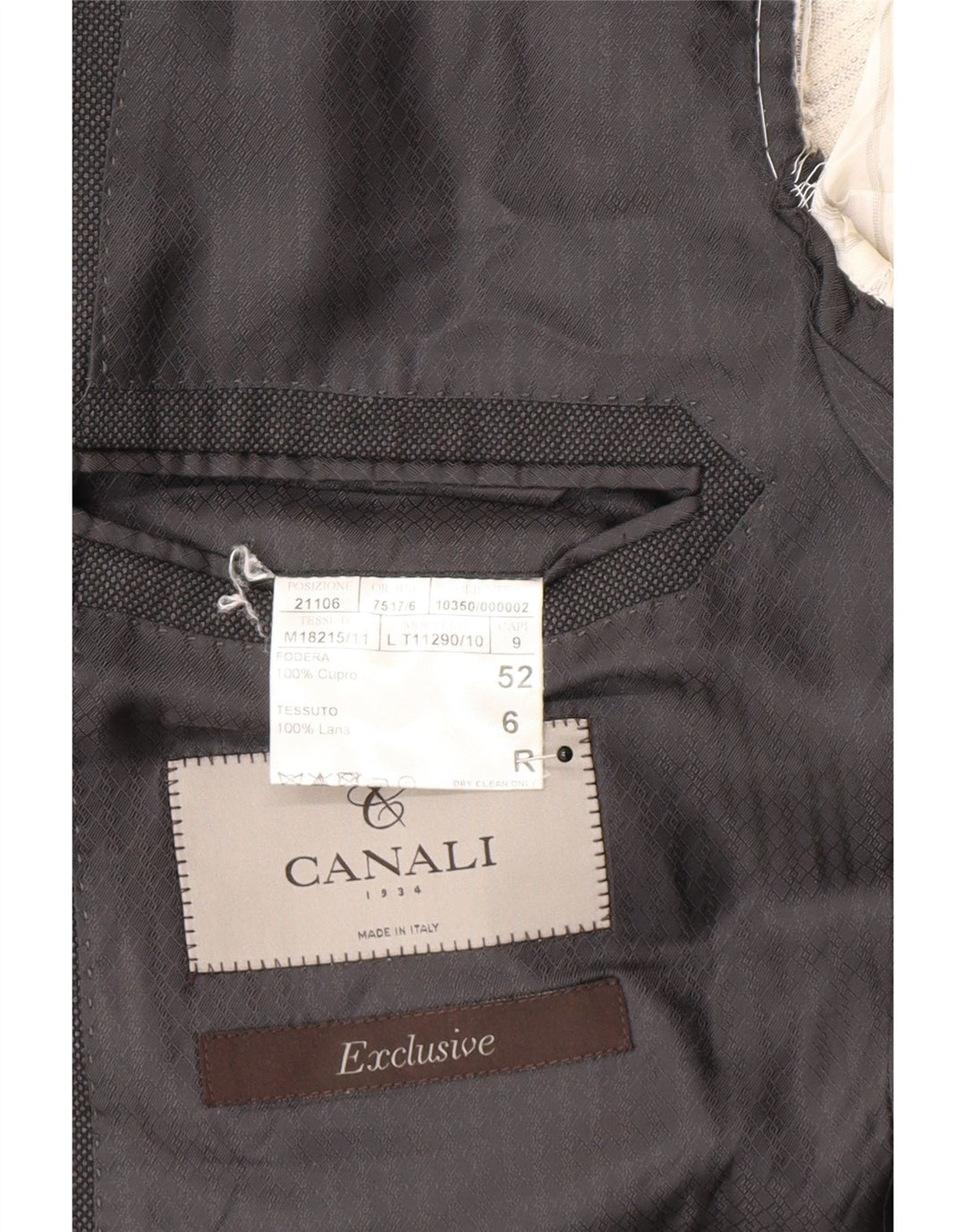 Giacca Blazer 2 Bottoni Uomo Canali IT 52 XL Lana Grigia