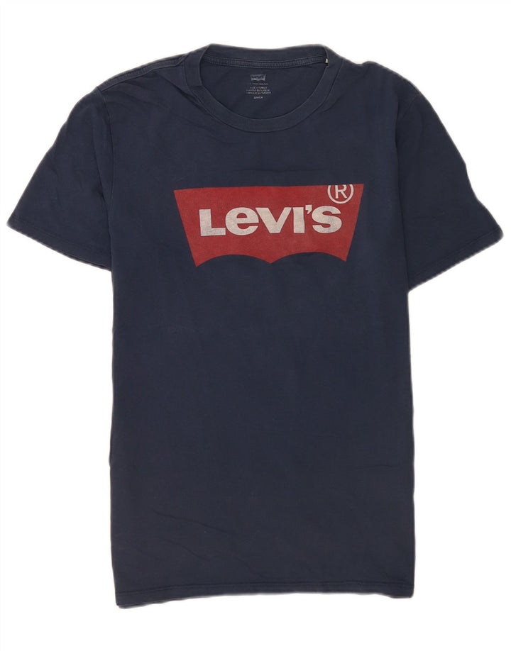 Levi's Grafisk T-shirt top til mænd, lille marineblå bomuld