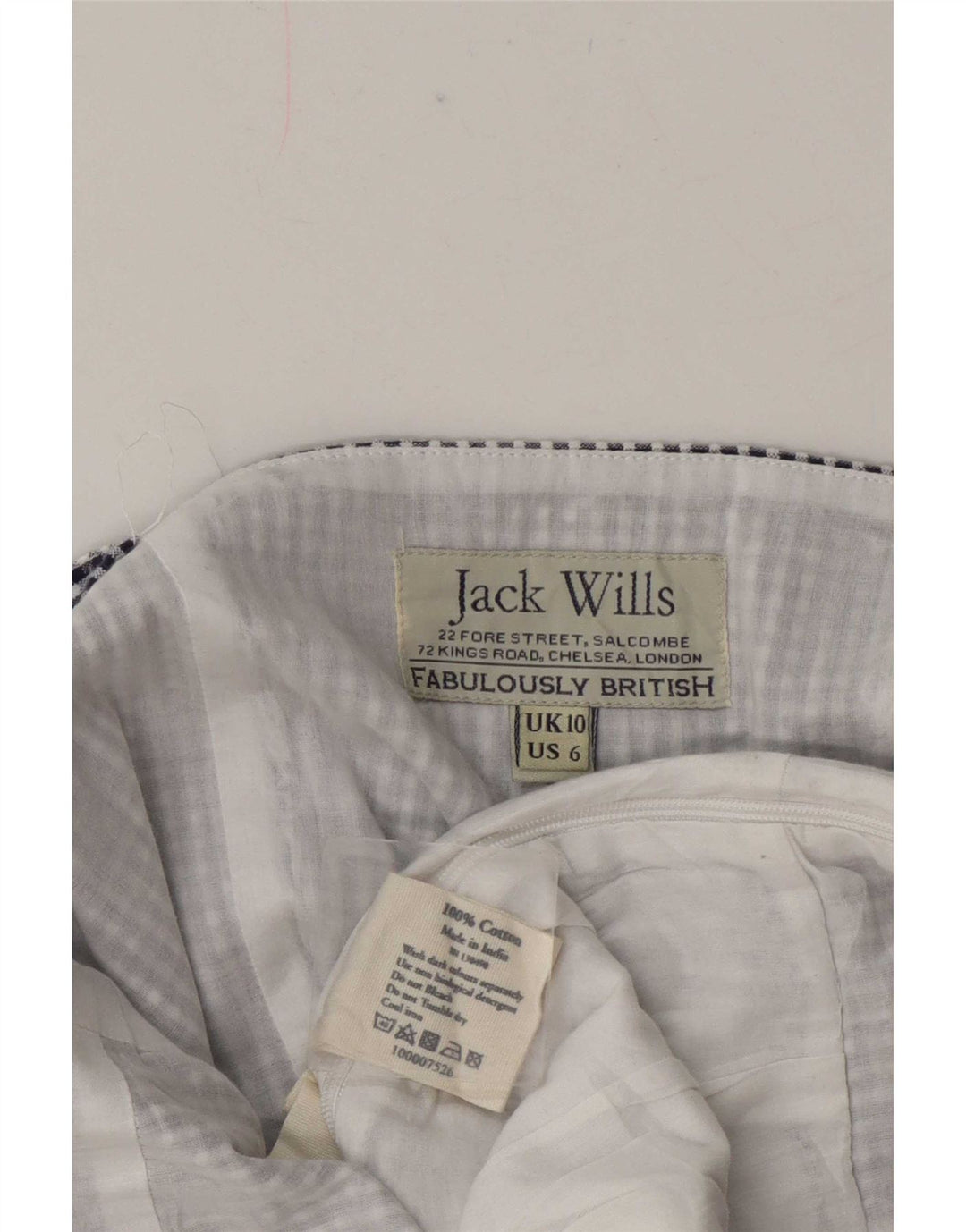 Jack Wills Womens Sleeveless Regular Playsuit UK 10 Small Blue Check Cotton