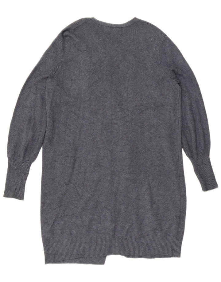 Maglione cardigan aperto lungo da donna Marks & Spencer UK 10 piccolo grigio