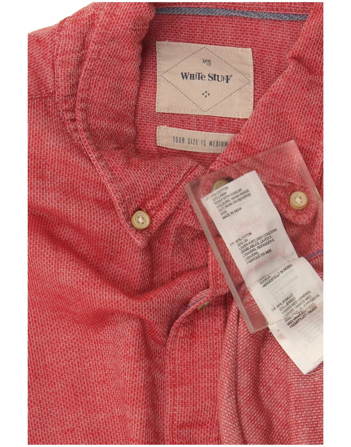 White Stuff Mens Classic Fit Shirt Medium Red Cotton