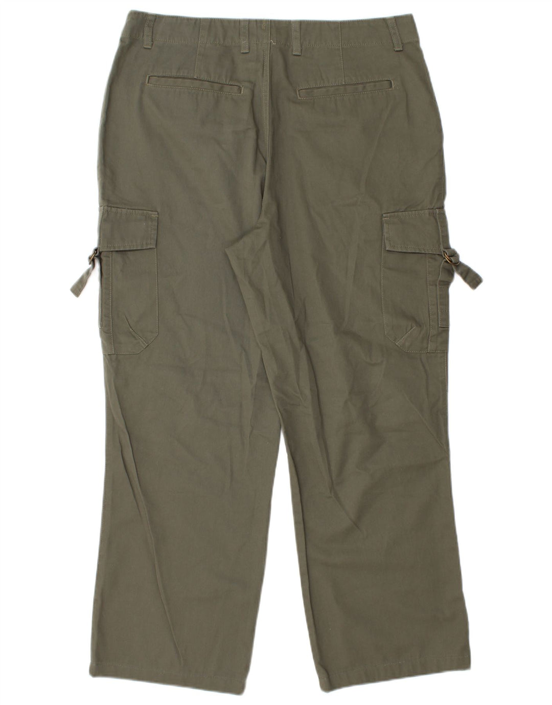 Rainbow Mens Straight Cargo Trousers W36 L28 Khaki Cotton