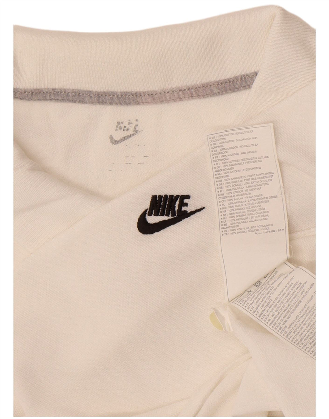 Nike Mens Polo Shirt XL White Cotton