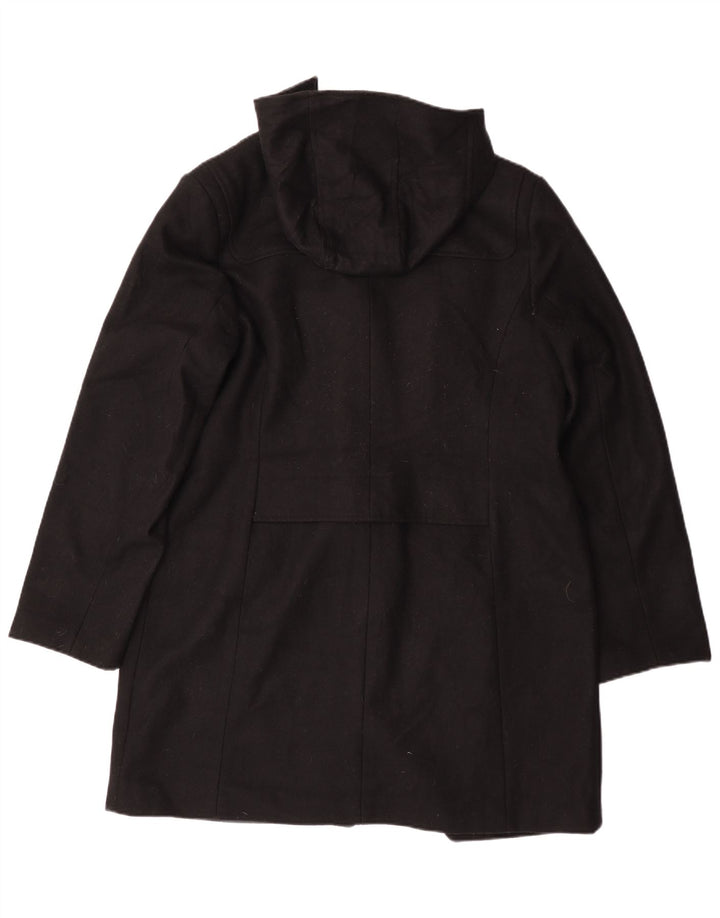 Style&Co Womens Hooded Duffle Coat UK 16 Large Black Wool