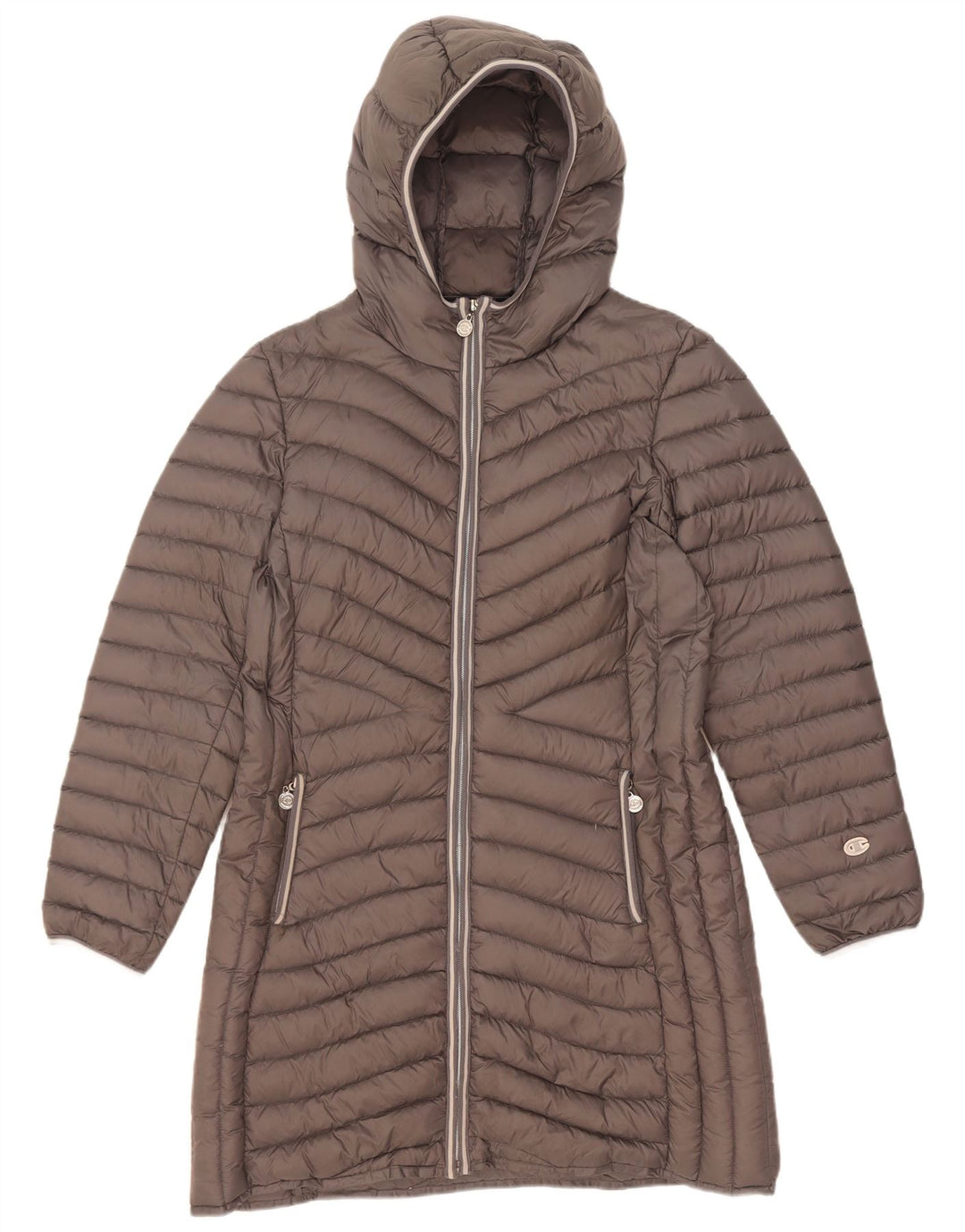 Champion Abrigo acolchado con capucha para mujer IT 46 Large Grey Polyamide