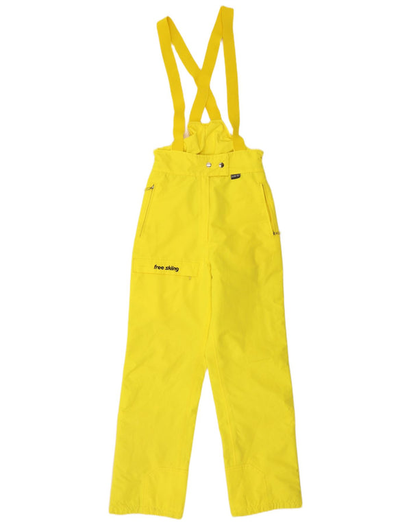 Vintage Damen Latzhose Skihose EU 34 XS Gelbes Polyamid
