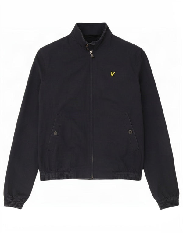 Lyle & Scott Mens Bomber Jacket UK 40 Large Navy Blue Cotton