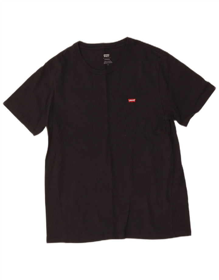 Levi's Camiseta estándar para hombre Top mediano de algodón negro