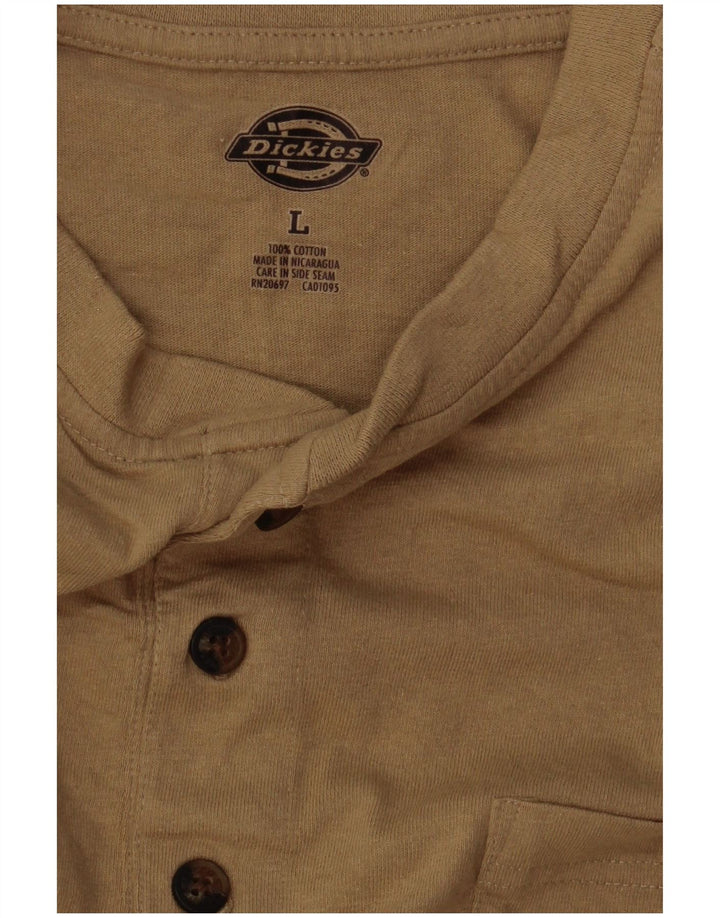 Dickies Mens T-Shirt Top Large Beige Cotton