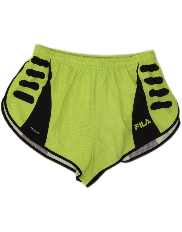 FILA Womens Sport Shorts W30 Large Green Colourblock Vintage Fila and Second-Hand Fila from Messina Hembry 