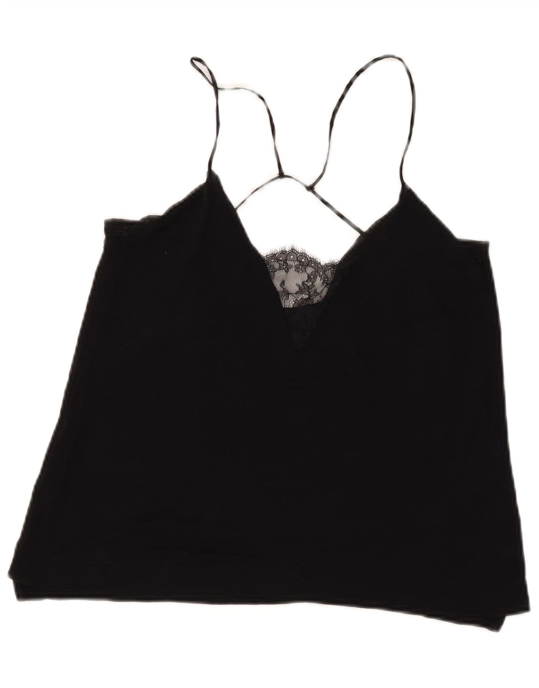 Zara Mujer Halter Top UK 42 Mediano Negro