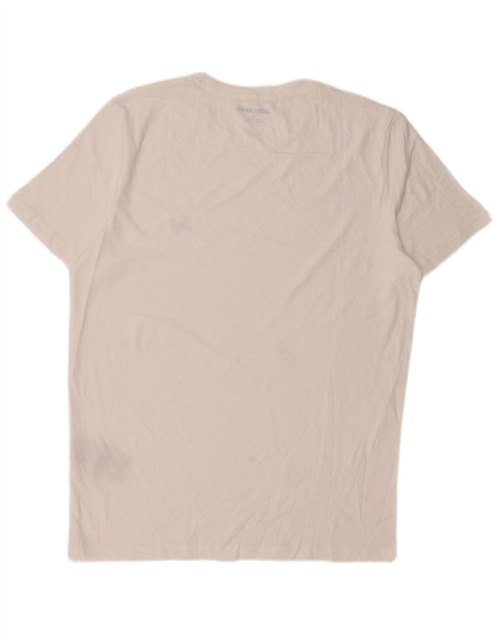JACK & JONES Mens T-Shirt Top Medium White Cotton