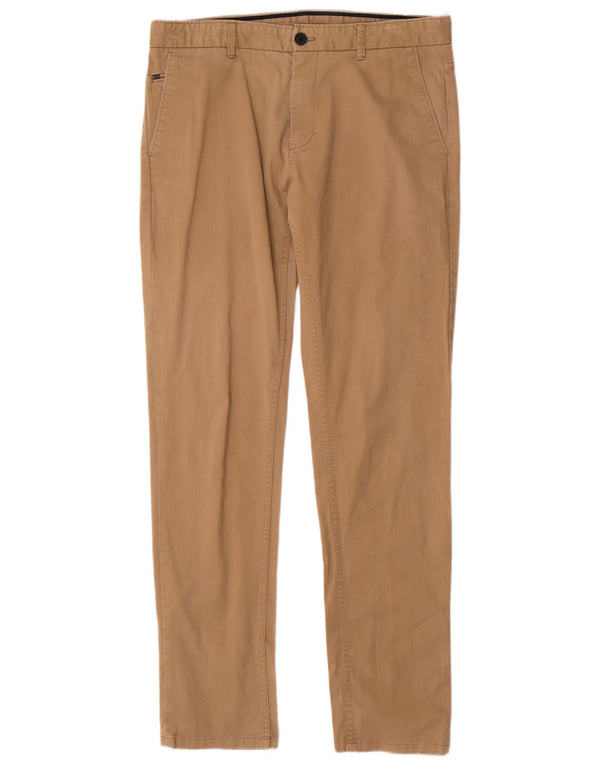 Zara Mens Slim Chino Trousers EU 44 Large W34 L33 Beige Cotton
