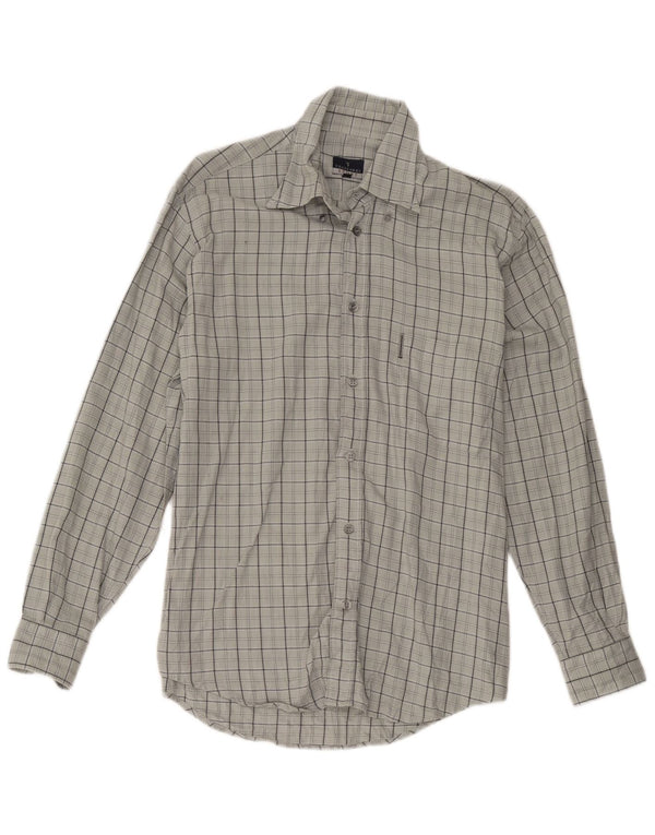 Trussardi Mens Shirt Medium Grey Check