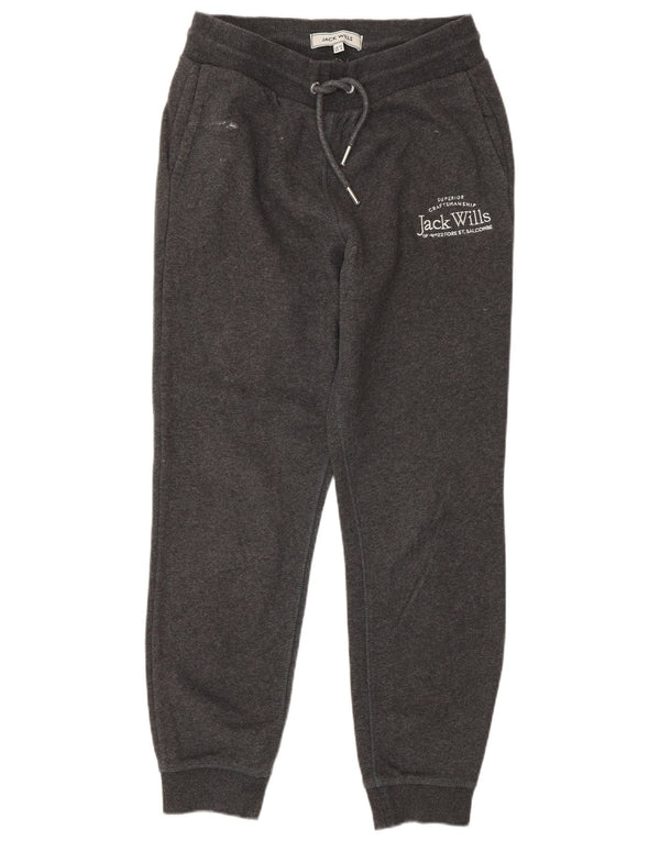Jack Wills Pantalon de survêtement graphique pour femme Joggers UK 10 Small Gris