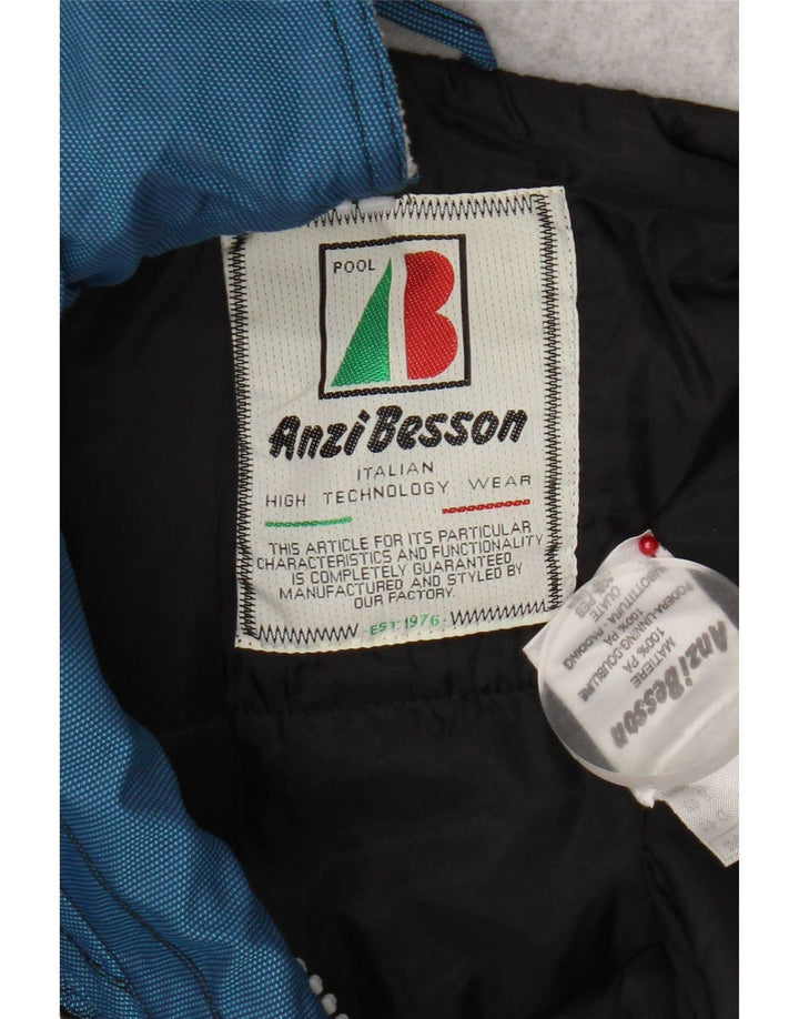Anzi Besson Womens Hooded Anorak Jacket IT 42 Medium Blue Colourblock