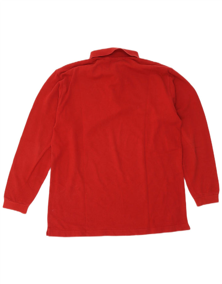 Kappa Mens Long Sleeve Polo Shirt Large Red Cotton