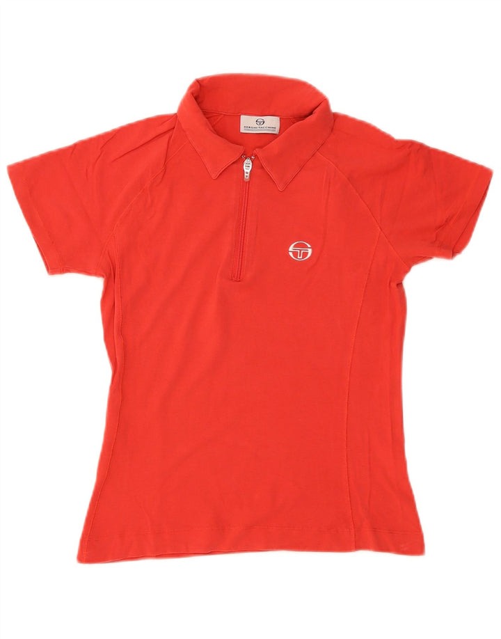 Sergio Tacchini Womens Polo Shirt UK 12 Medium Red Cotton