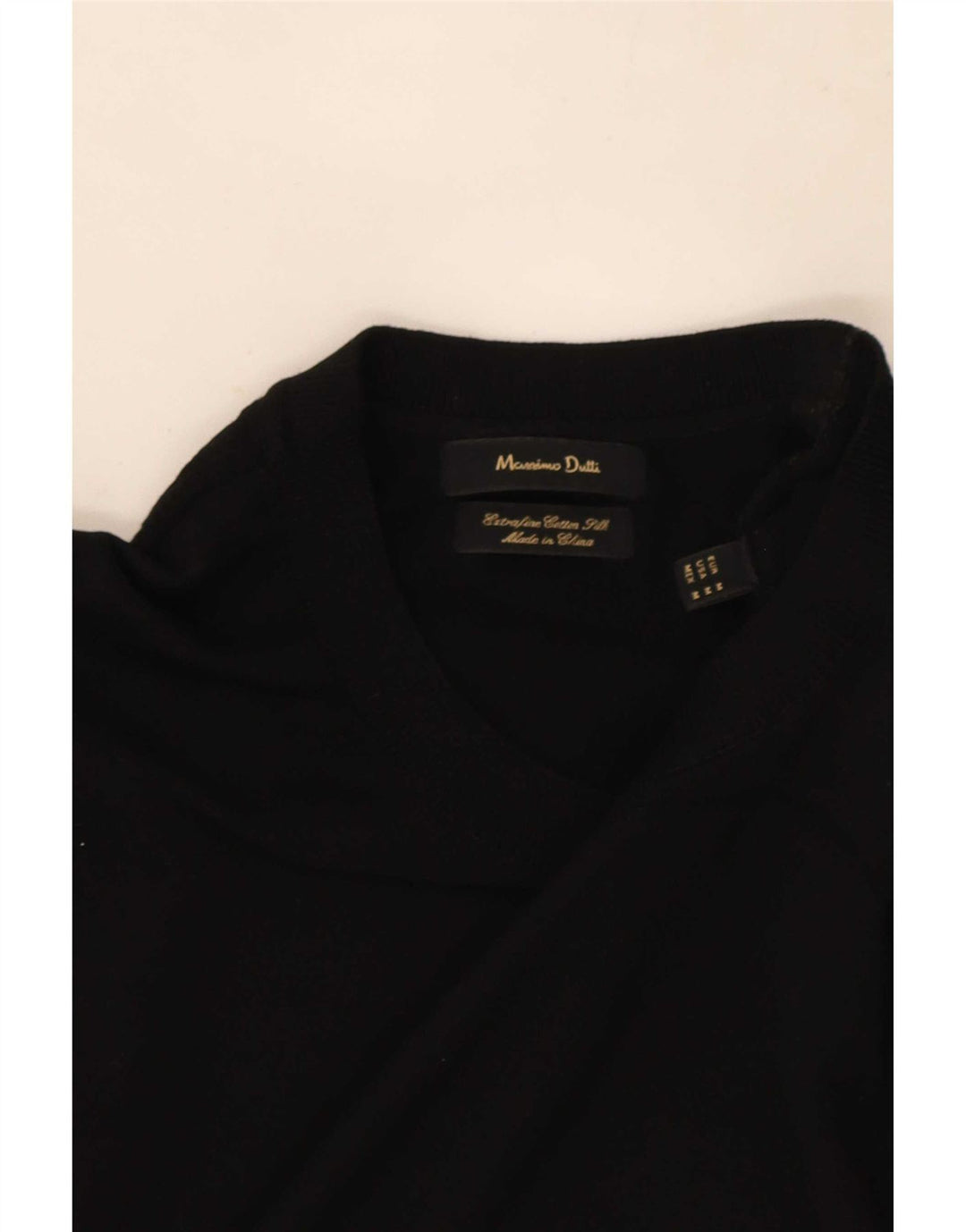Massimo Dutti Pull à manches courtes et col rond pour homme Noir moyen
