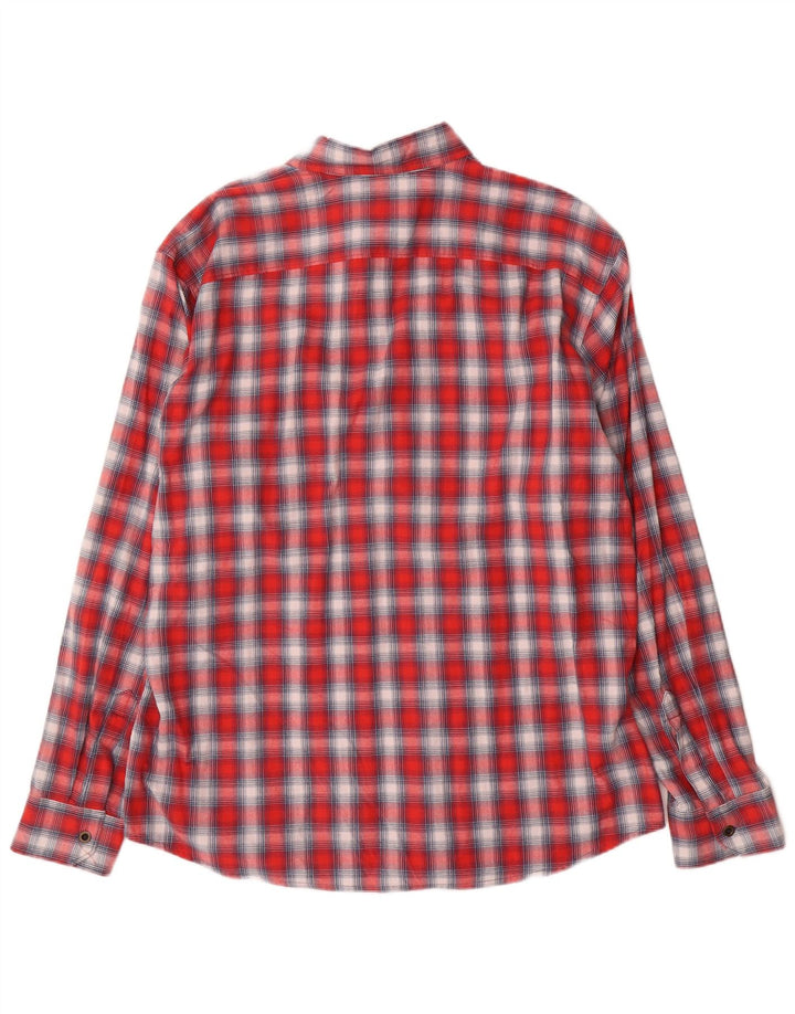 Wrangler Mens Western Flannel Shirt XL Red Check Cotton