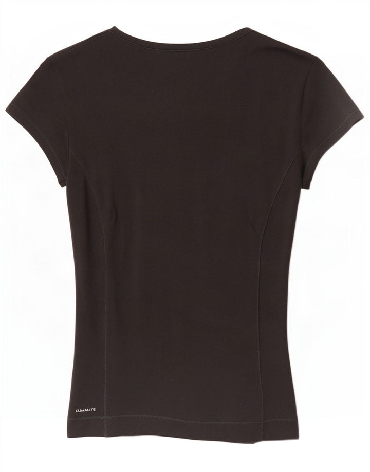 Adidas Womens Climalite T-Shirt Top UK 8 Small Black Polyester
