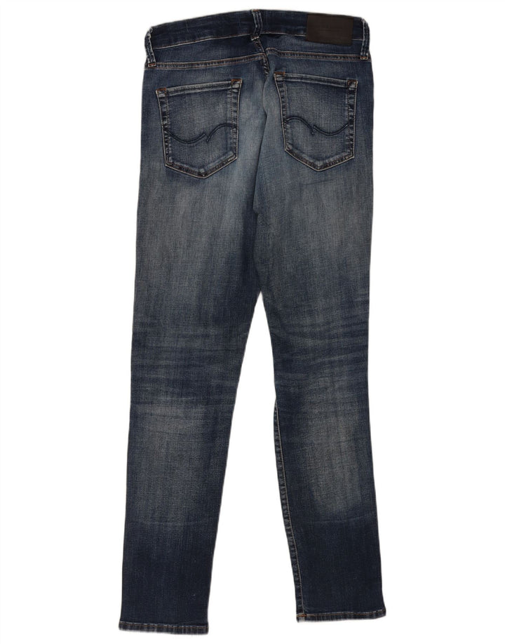 Jack & Jones Mens GLENN Distressed Slim Jeans W30 L32 Blue Cotton