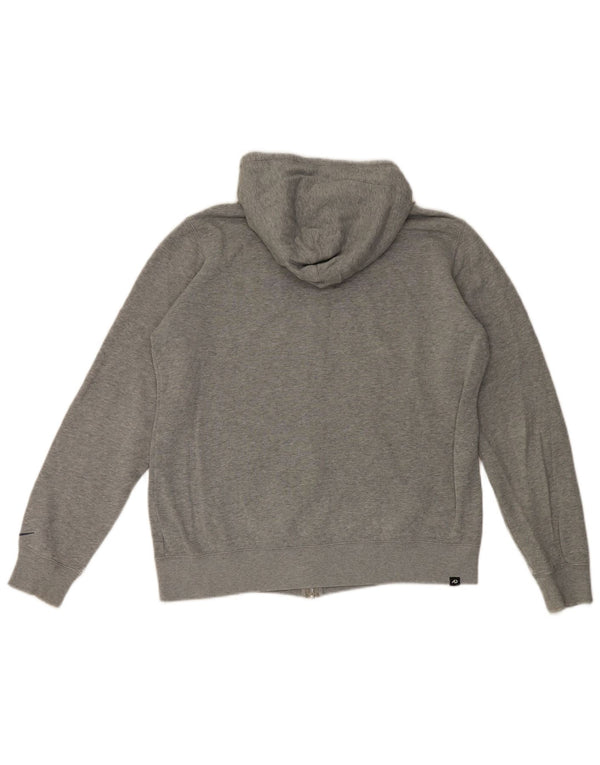 Nike Womens Zip Hoodie Sweater UK 18 XL Grey Cotton