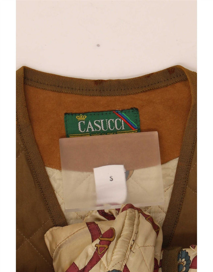 Casucci Herre Quiltet Gilet UK 36 Small Khaki Polyester
