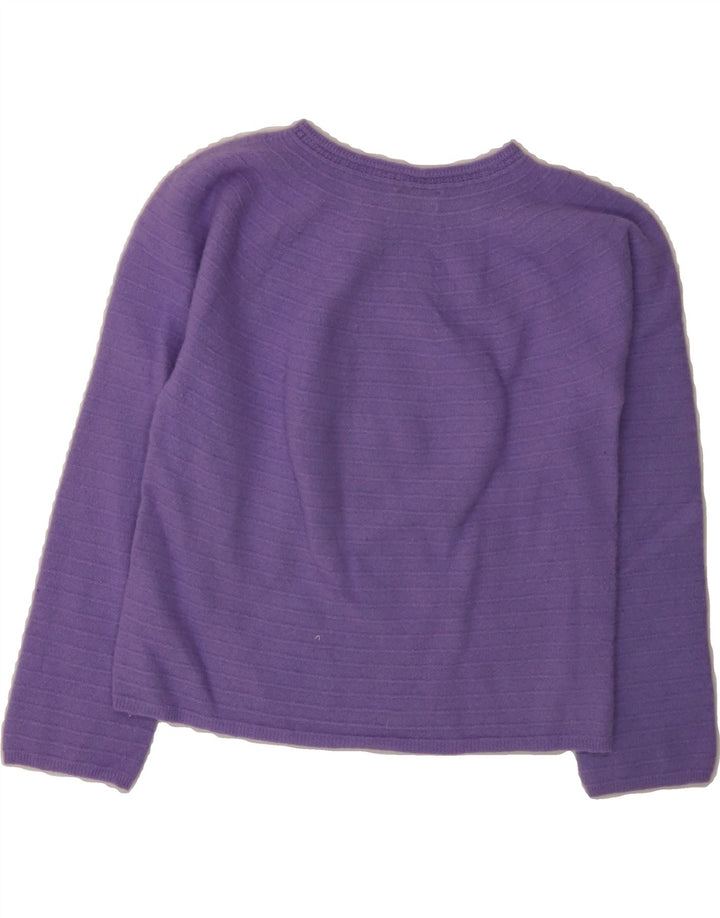 BENETTON Girls Boat Neck Jumper Sweater 7-8 Years Purple Vintage Benetton and Second-Hand Benetton from Messina Hembry 