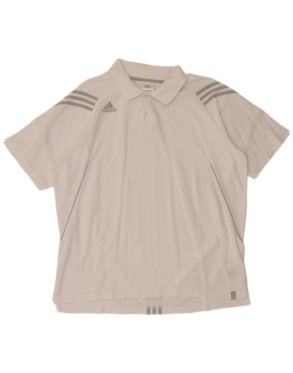 Adidas Mens Polo Shirt XL White Cotton