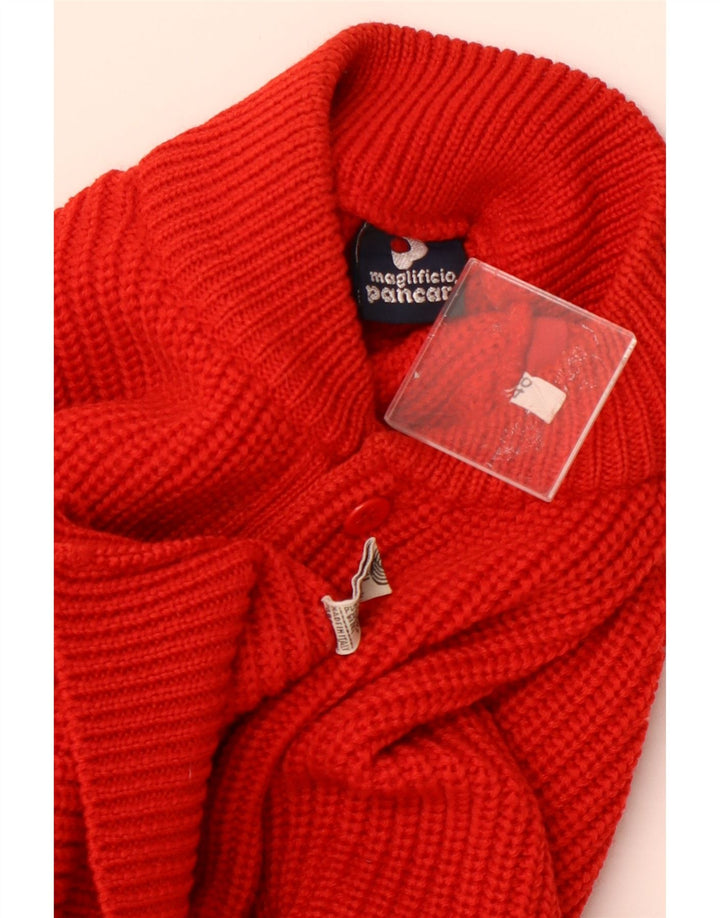 PANCARI Mens Button Neck Jumper Sweater IT 48 Medium Red New Wool