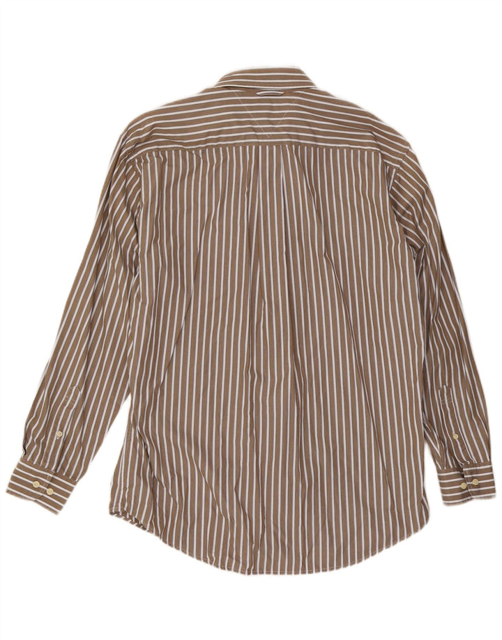 Cămașă pentru bărbați Tommy Hilfiger, bumbac cu dungi medii, bej