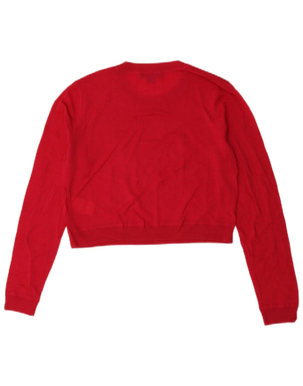 Maglione maglione girocollo corto da donna Whistles UK 14 grande lana rosa