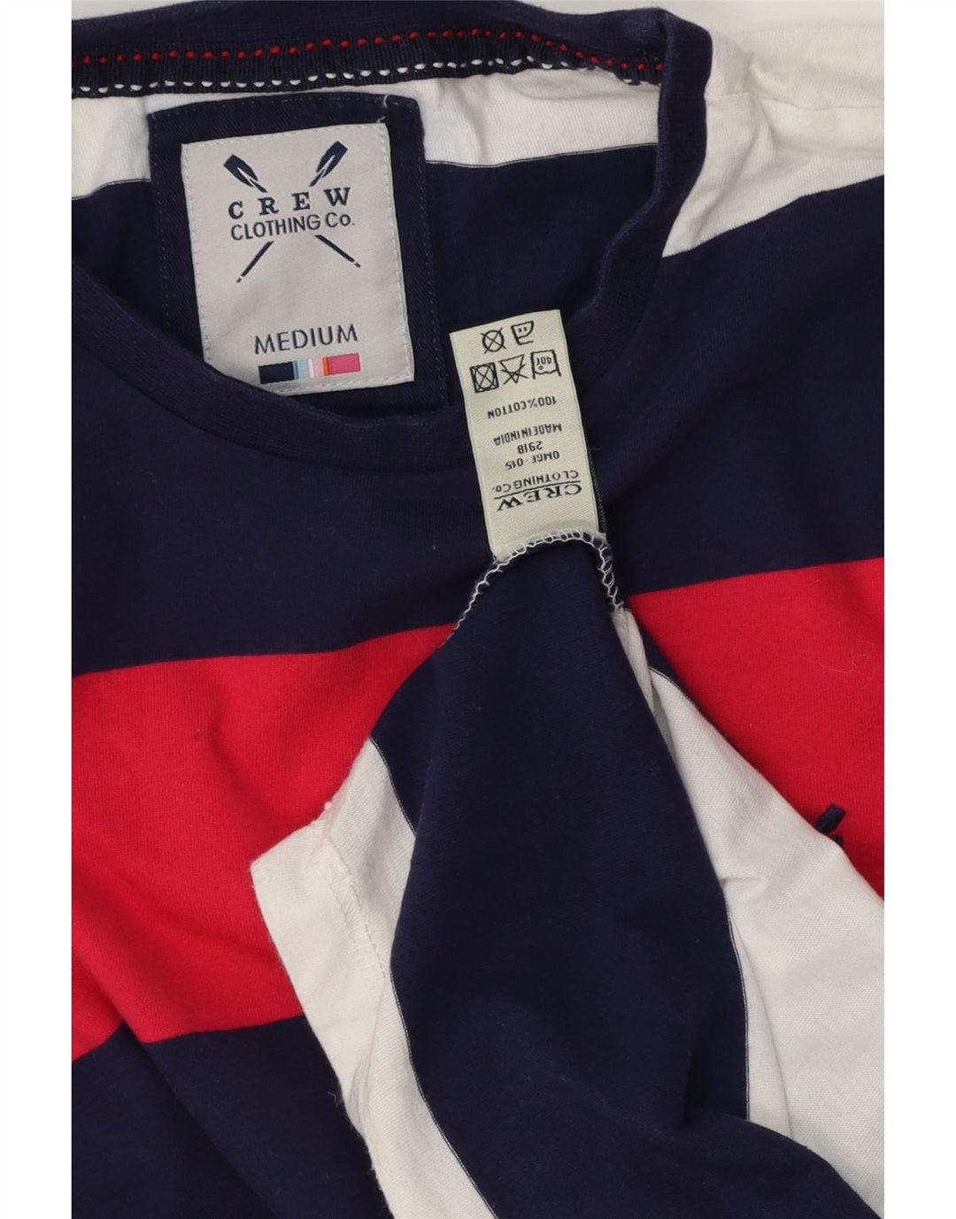 Crew Clothing Mens T-Shirt Top Medium Multicoloured Striped Cotton