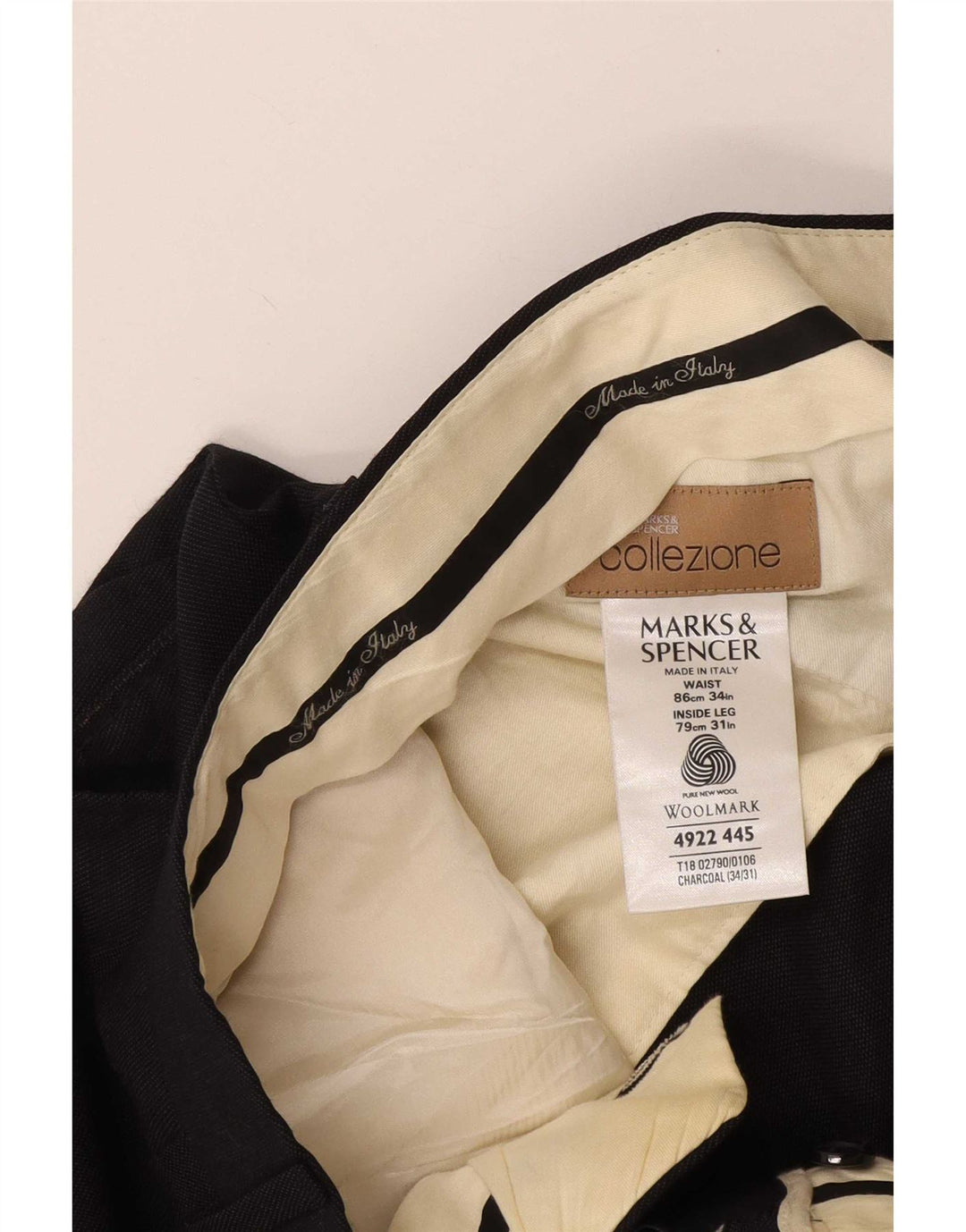 Marks & Spencer Pantalon de costume pour homme W34 L31 Gris laine