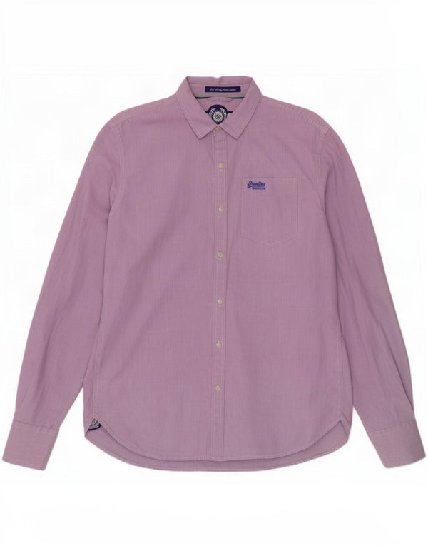 Superdry Mens Shirt XL Purple Gingham Cotton