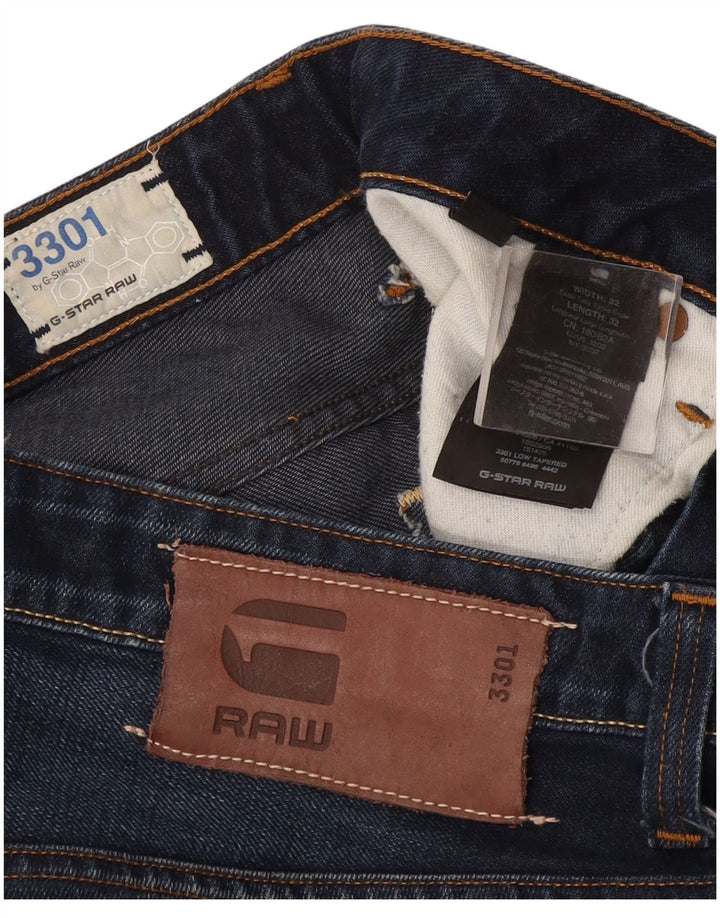 G-Star Mens Slim Jeans W32 L32 Navy Blue Cotton
