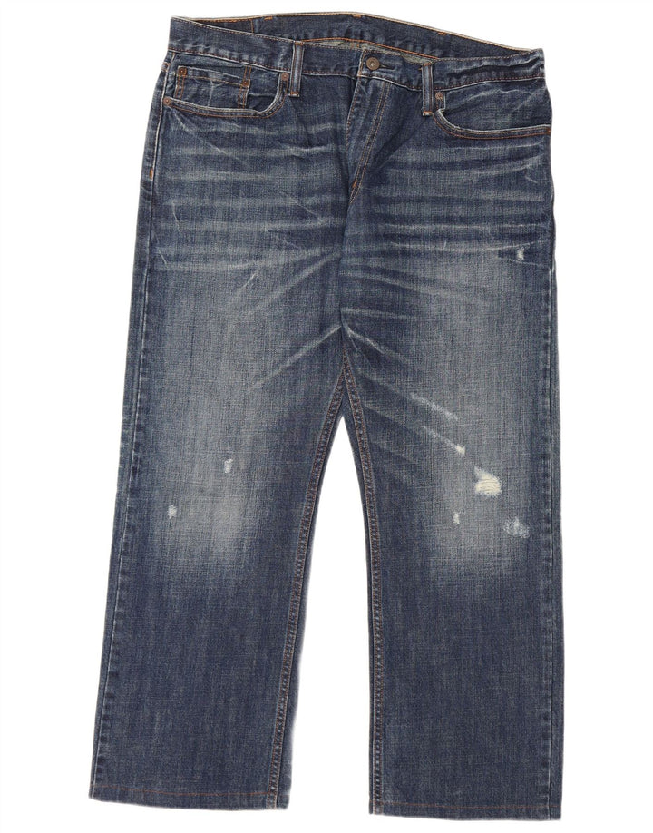 LEVI'S Mens 514 Distressed Straight Jeans W38 L27  Blue Cotton
