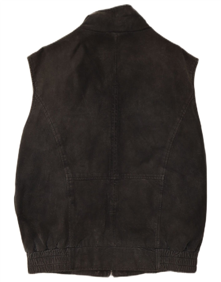 Colete de couro masculino David Moore IT 50 grande preto