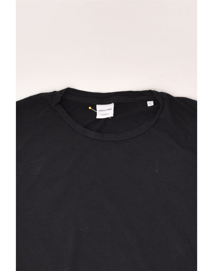 JACK & JONES Mens T-Shirt Top Large Black Cotton | Vintage Jack & Jones | Thrift | Second-Hand Jack & Jones | Used Clothing | Messina Hembry 