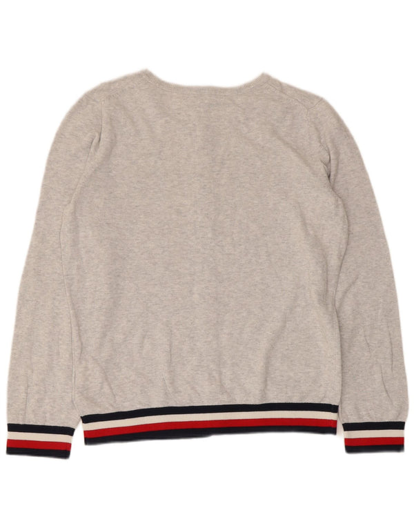 Tommy Hilfiger Dame Cardigan Sweater UK 14 Medium Grå Stribet